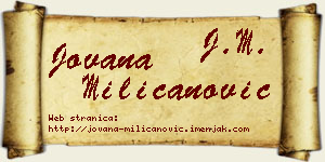 Jovana Milicanović vizit kartica